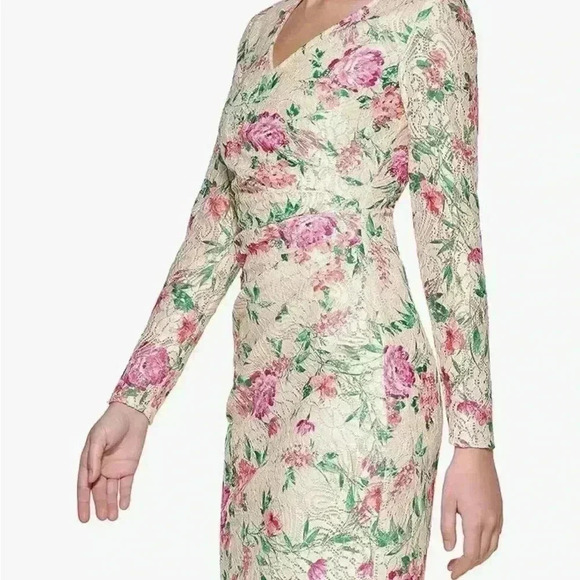 NWT. Guess Women's Lace Bodycon Dress. Size 6. Floral, lace see through … - Picture 3 of 8